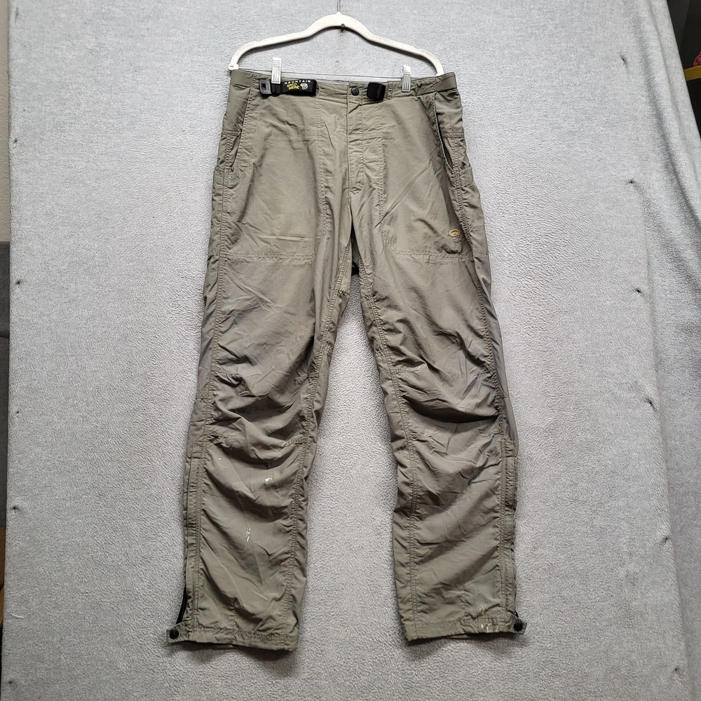 Mountain Hardwear Men Activewear Pants L Olive Logo Utility Outdoor READ